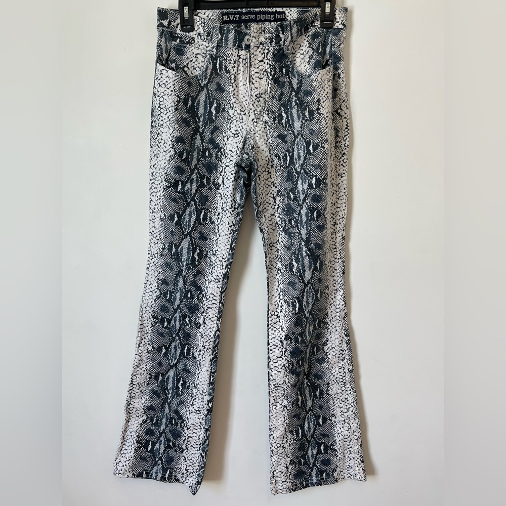 Revolt Jeans white snake print pants